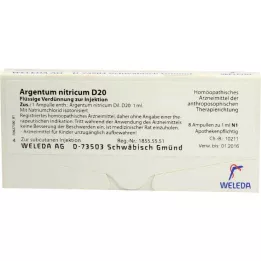 ARGENTUM NITRICUM D 20 ampuller, 8X1 ml