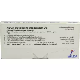 AURUM METALLICUM PRAEPARATUM D 6 ampuller, 8 stk