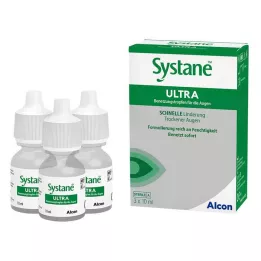 SYSTANE ULTRA Smørende dråber til øjnene, 3X10 ml