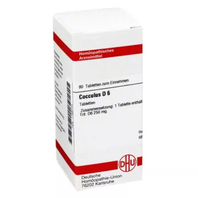 COCCULUS D 6 tabletter, 80 stk