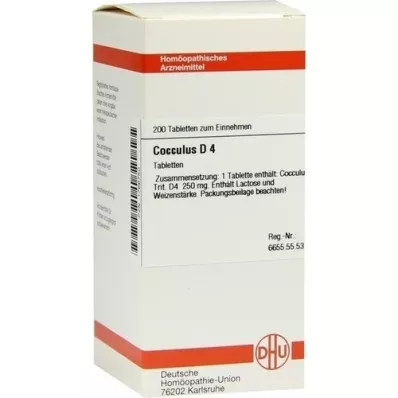 COCCULUS D 4 tabletter, 200 stk