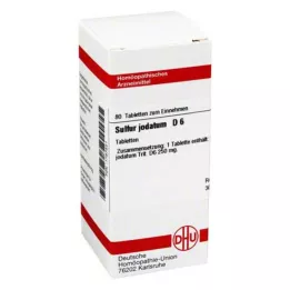 SULFUR JODATUM D 6 tabletter, 80 stk