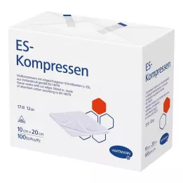 ES-KOMPRESSEN usteril 10x20 cm 12-fold, 100 stk