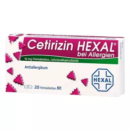 CETIRIZIN HEXAL Filmovertrukne tabletter til allergi, 20 stk