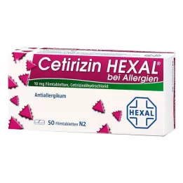CETIRIZIN HEXAL Filmovertrukne tabletter til allergi, 50 stk