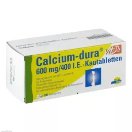 CALCIUM DURA Vit D3 600 mg/400 I.E. tyggetabletter, 100 stk
