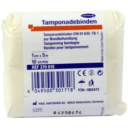 TAMPONADEBINDE 1 cmx5 m usteril Hartmann, 10 stk