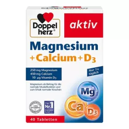 DOPPELHERZ Magnesium+Calcium+D3 tabletter, 40 stk