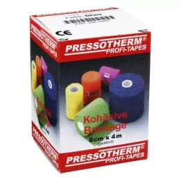PRESSOTHERM Sammenhængende bandage 8 cmx4 m blå, 1 stk