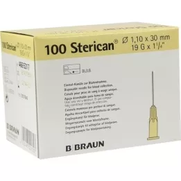 STERICAN Kanyler 19 Gx1 1/4 1,1x30 mm, 100 stk