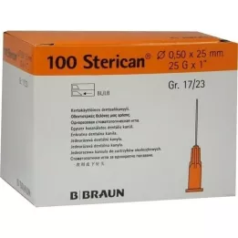 STERICAN Tandkanyle Luer 0,5x25 mm, 100 stk