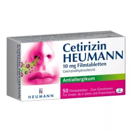 CETIRIZIN Heumann 10 mg filmovertrukne tabletter, 50 stk