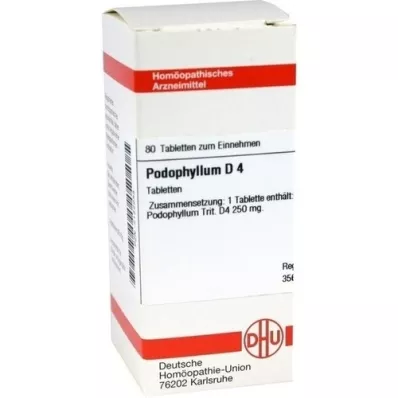 PODOPHYLLUM D 4 tabletter, 80 timer