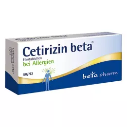 CETIRIZIN beta filmovertrukne tabletter, 50 stk
