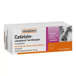 CETIRIZIN-ratiopharm til allergi 10 mg filmovertrukne tabletter, 7 stk