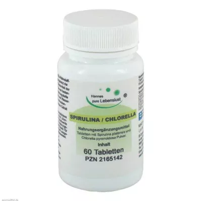 SPIRULINA+CHLORELLA tabletter, 60 stk