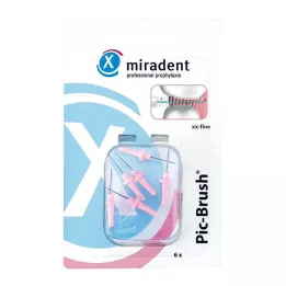 MIRADENT Interd.Pic-Brush erstatningsbørste xx-fin pink, 6 stk