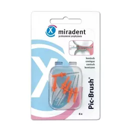 MIRADENT Interd.Pic-Brush erstatningsbørste konisk orange, 6 stk