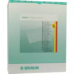ASKINA Skumhyd sårforbinding 10x10 cm steril ikke-klæbende, 10 stk