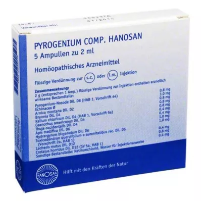 PYROGENIUM COMP.Hanosan ampuller, 5X2 ml PYROGENIUM COMP.Hanosan ampuller, 5X2 ml