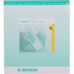 ASKINA Sorb alginat CMC Sårbandage 15x15 cm ste., 10 stk