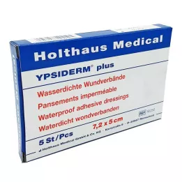 YPSIDERM plus sårforbinding 5x7,2 cm, 5 stk