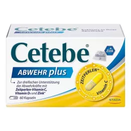 CETEBE ABWEHR plus C-vitamin+Vitamin D3+Zinkkapsler, 60 stk