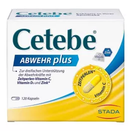 CETEBE ABWEHR plus C-vitamin+Vitamin D3+Zinkkapsler, 120 stk