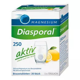 MAGNESIUM DIASPORAL 250 aktive brusetabletter, 20 stk