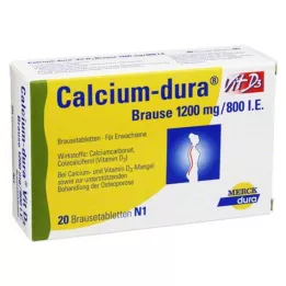 CALCIUM DURA Vit D3 brusende 1200 mg/800 I.E., 20 stk