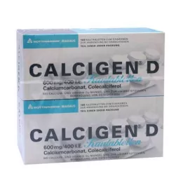 CALCIGEN D 600 mg/400 I.E. tyggetabletter, 200 stk