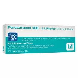 PARACETAMOL 500-1A Pharma Tabletter, 10 stk