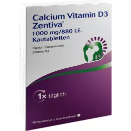 CALCIUM VITAMIN D3 Zentiva 1000 mg/880 I.U. Kautab, 48 stk