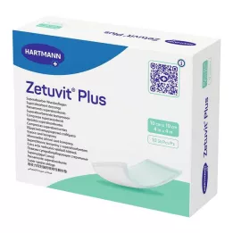 ZETUVIT Plus ekstra stærk absorberende kompres steril 10x10 cm, 10 stk