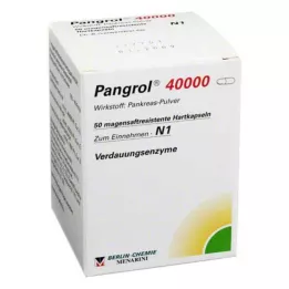 PANGROL 40.000 hårde kapsler med enterisk coatede pellets, 50 stk