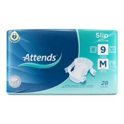 ATTENDS Slip Active 9 M, 28 stk