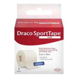 Dracotape bandage 10mx5cm hvid, 1 stk