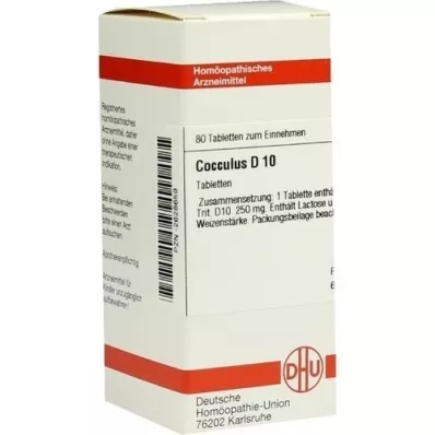 COCCULUS D 10 tabletter, 80 stk