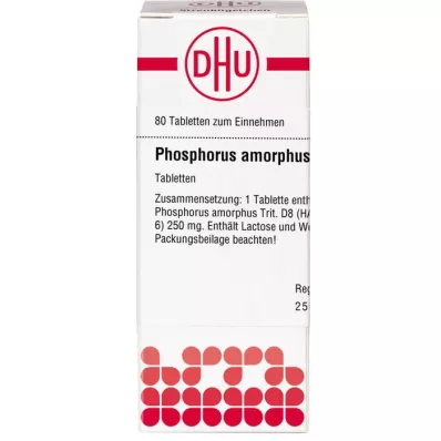 PHOSPHORUS AMORPHUS D 8 tabletter, 80 stk