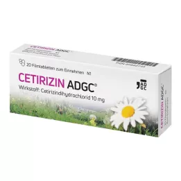 CETIRIZIN ADGC Filmovertrukne tabletter, 20 stk