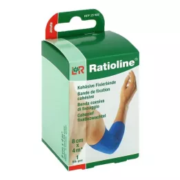 RATIOLINE akut fikseringsbandage sammenhængende 8 cmx4 m blå, 1 stk