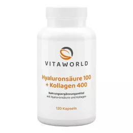 HYALURONSÄURE 100+Collagen 400 kapsler, 120 stk