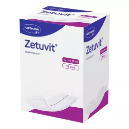 ZETUVIT Absorberende kompresser sterile 10x10 cm, 25 stk