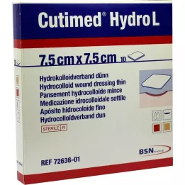 CUTIMED Hydro L hydrokolloid forbindelse tynd 7,5x7,5 cm, 10 stk