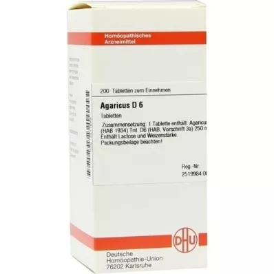 AGARICUS D 6 tabletter, 200 stk