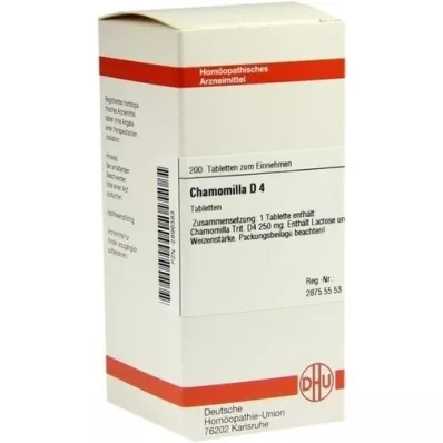 CHAMOMILLA D 4 tabletter, 200 stk