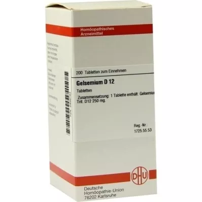GELSEMIUM D 12 tabletter, 200 stk GELSEMIUM D 12 tabletter, 200 stk