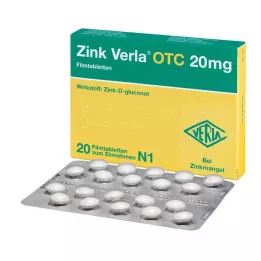 ZINK VERLA OTC 20 mg filmovertrukne tabletter, 20 stk
