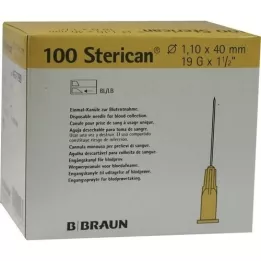 STERICAN Kanyler 19 Gx1 1/2 1,1x40 mm, 100 stk
