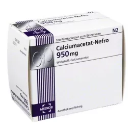 CALCIUMACETAT NEFRO 950 mg filmovertrukne tabletter, 100 stk
